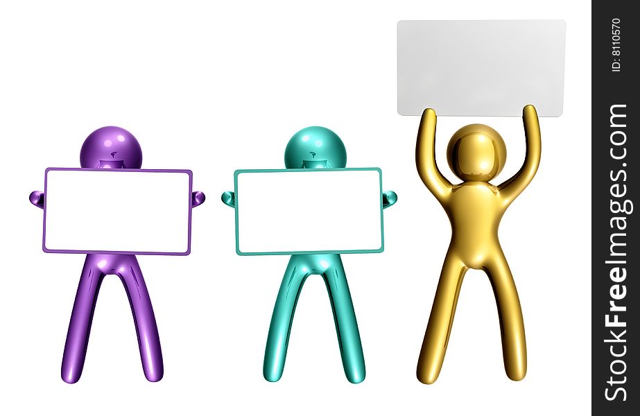 Colorful Icon Figure With Blank Message Board