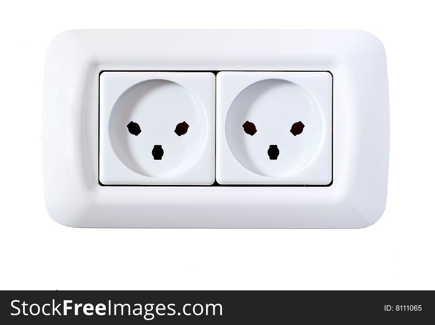 Electric sockets isolated on white