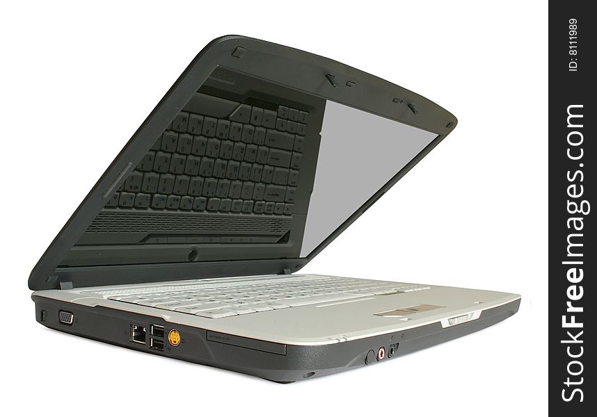 Modern laptop on the white