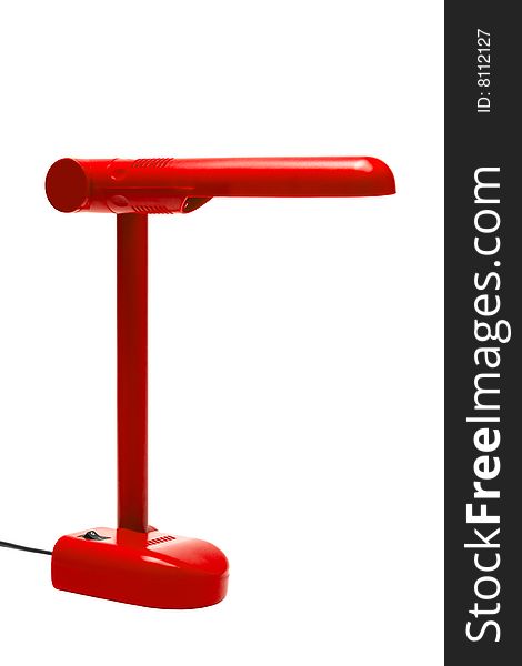 Red modern lamp on a white background. Red modern lamp on a white background