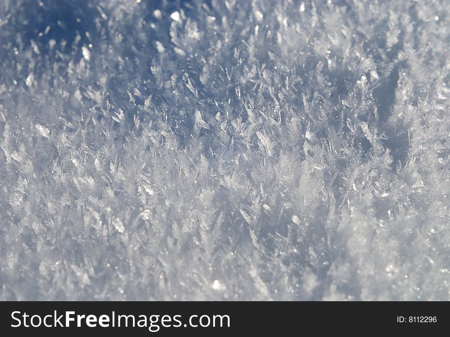 Close Up Of Snow Crystals