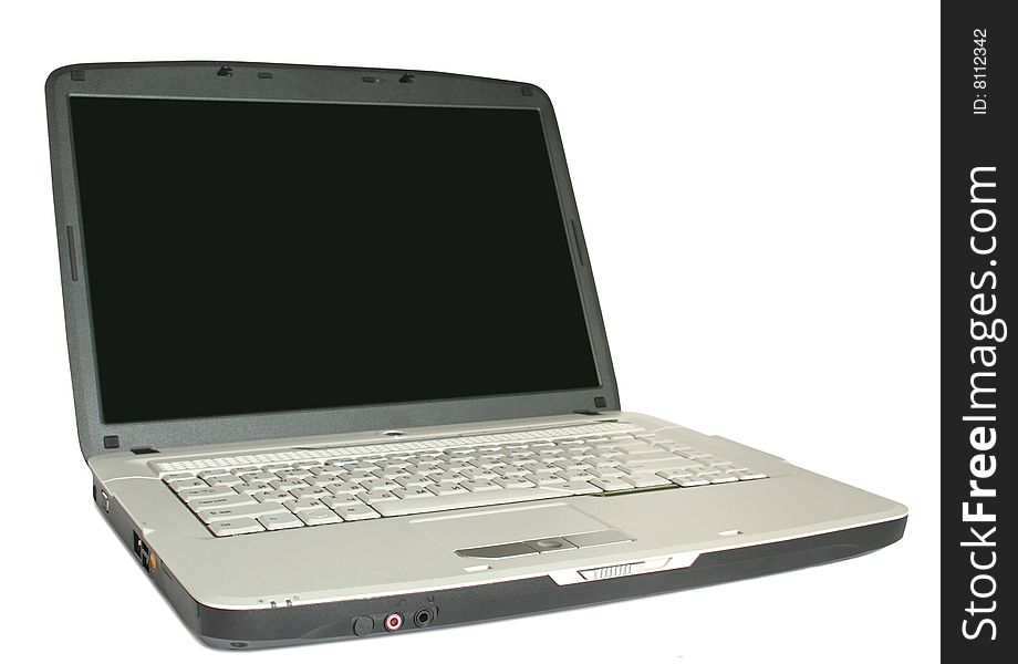 Modern laptop on the white