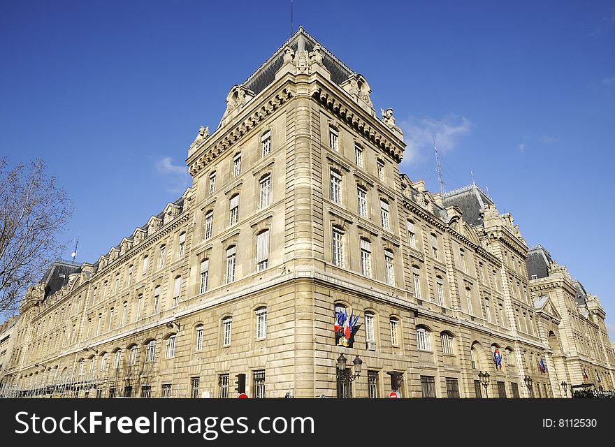 Old building with the blue sky, classical building