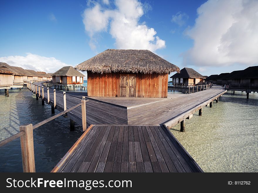 Maldives' Water Villa is famous honeymoon resort. Maldives' Water Villa is famous honeymoon resort.