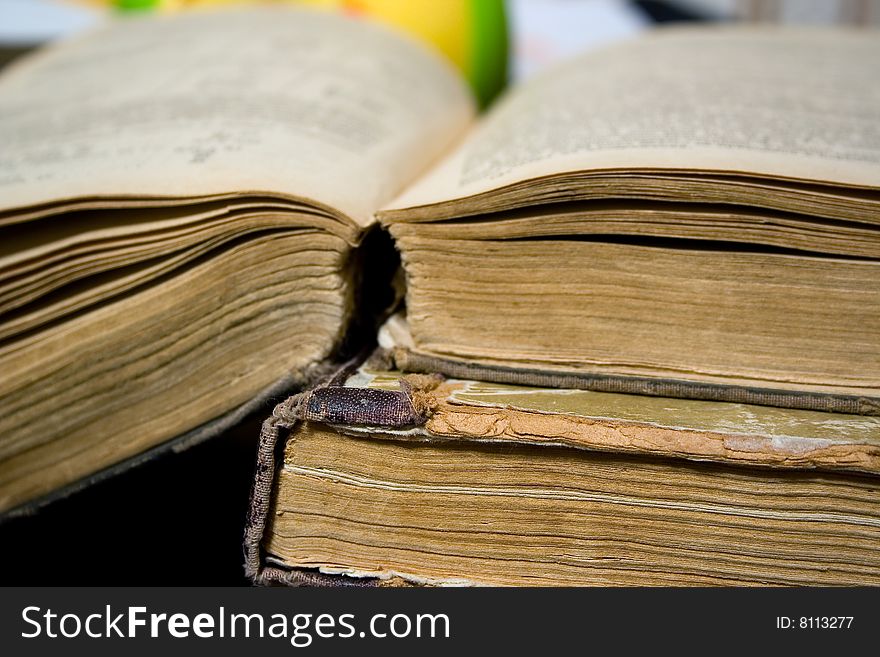 Close up view - binding of old books