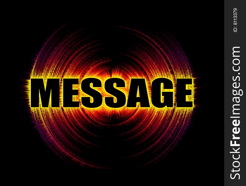 Bright and explosive message on a dark background