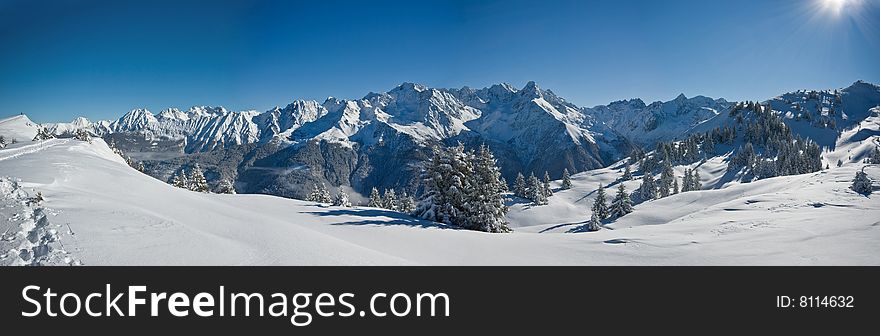 winter in the french alps. winter in the french alps