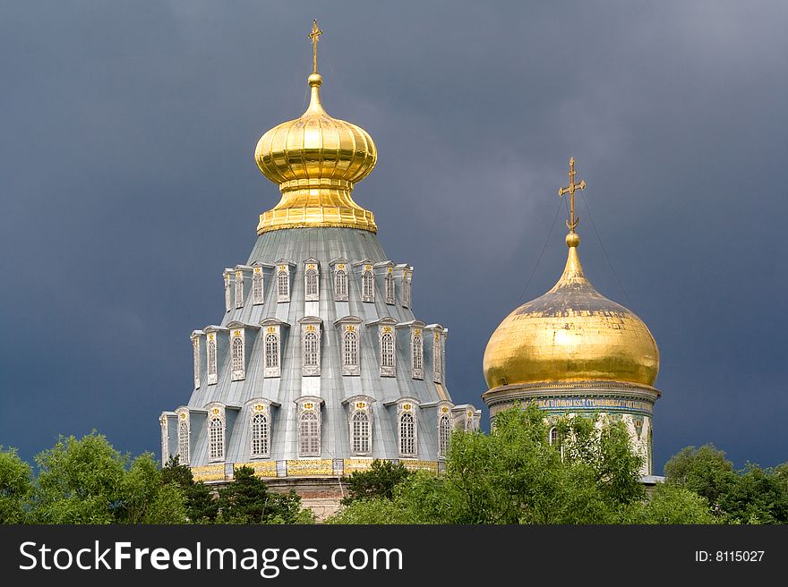 Tower and churches in monastery New Jerusalem