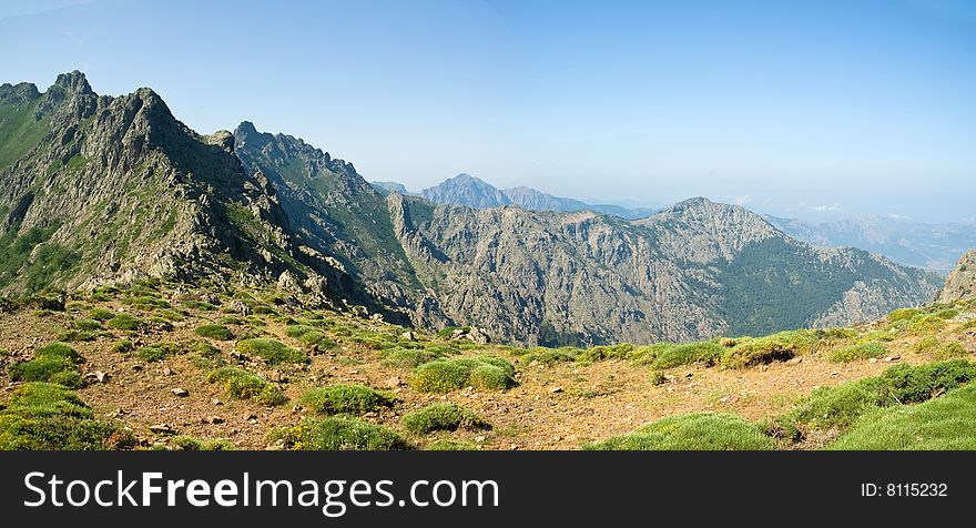 landscape of a corsican mountain. landscape of a corsican mountain