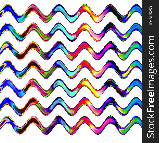 Rainbow Waves On White Background