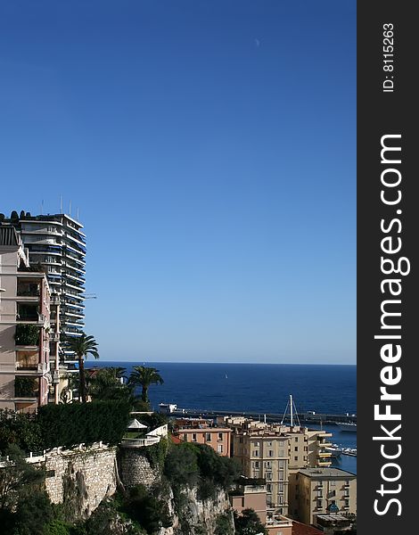 View from Monaco (part of the city) in mediterranean Europe