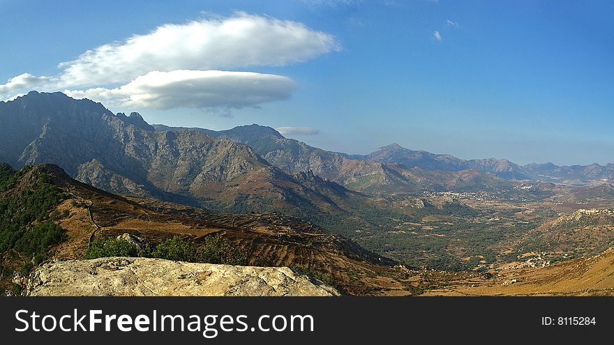 a Landscape of Corsica island. a Landscape of Corsica island