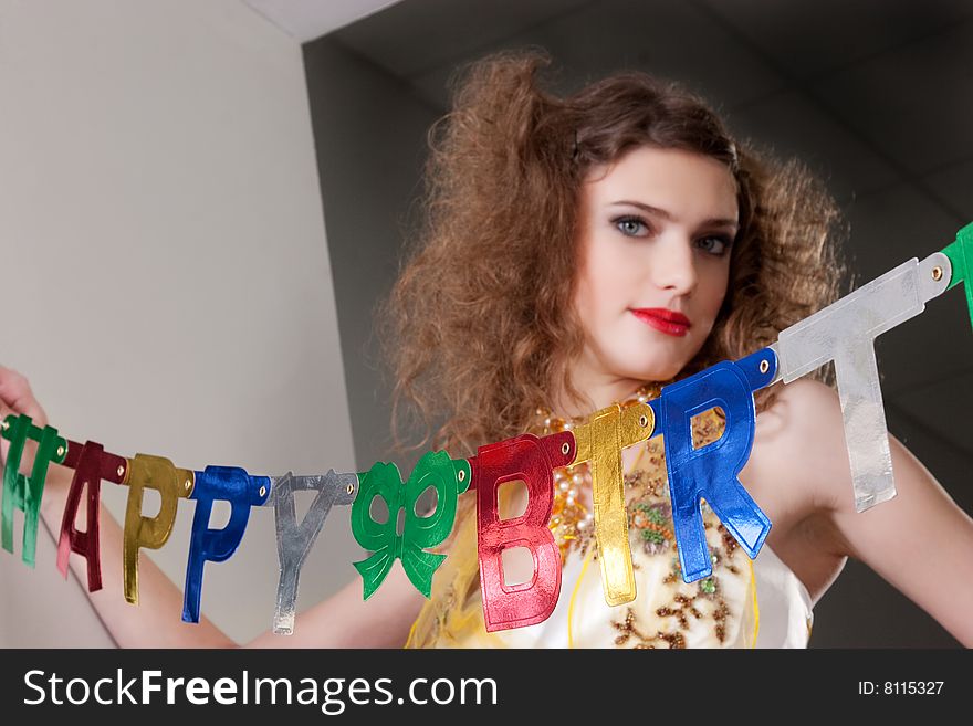 Girl celebrating happy birthday party