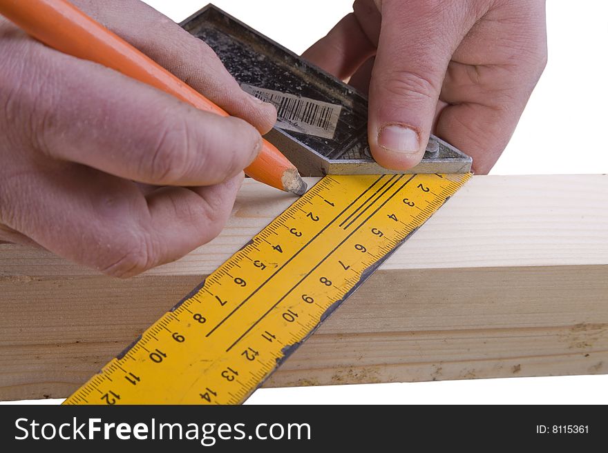 Close up of marking wood. Close up of marking wood