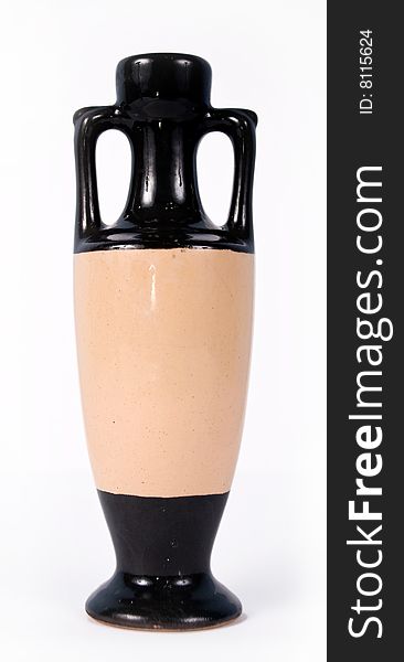 Greek vase on white background without illustration