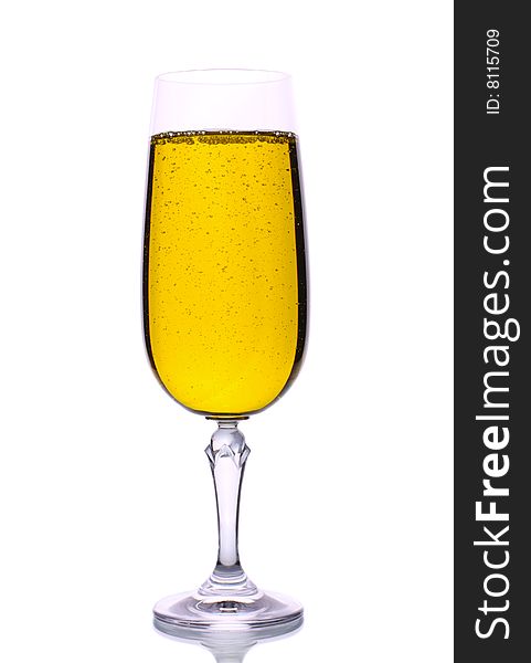 Classic champagne glass isolated on white