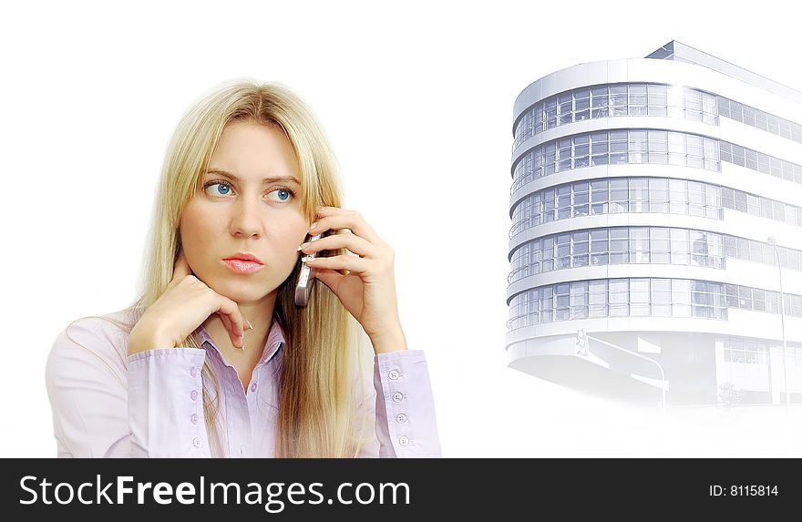 Portrait of beautiful business women with phone