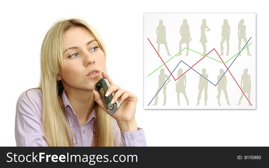 Portrait of beautiful business women with phone