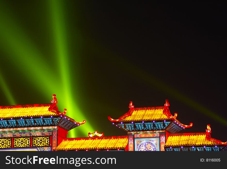 Night scene in Chinese Lantern Festival celebrating