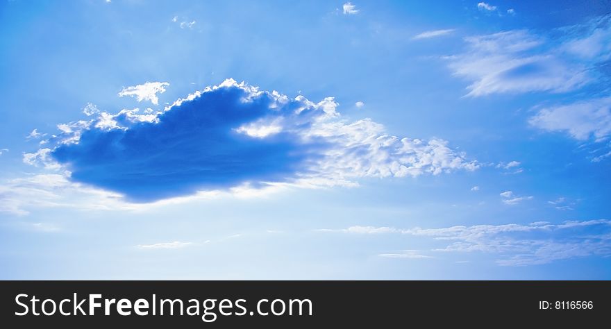 Cloud covering sun on a bright sunny day