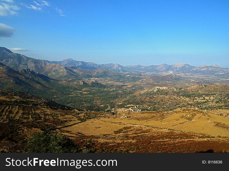 landscape of Balagne, Corsica island. landscape of Balagne, Corsica island