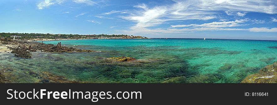 blue water in Corsica island. blue water in Corsica island