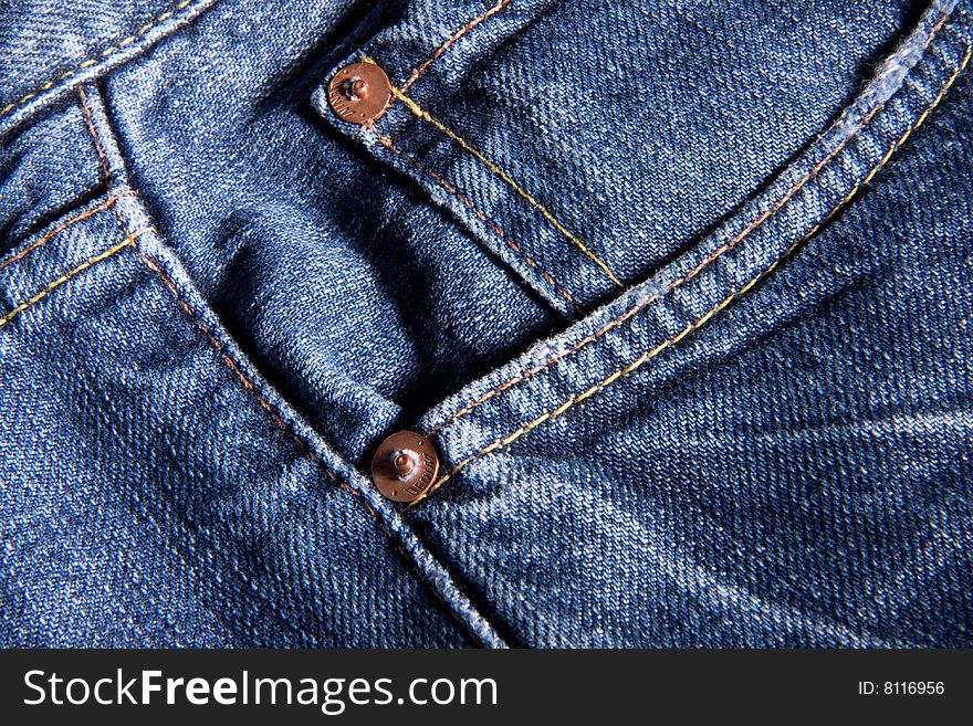 Closeup of blue denim jeans. Closeup of blue denim jeans