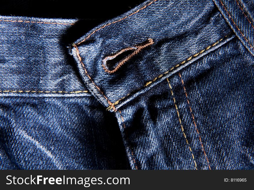 Closeup of blue denim jeans. Closeup of blue denim jeans
