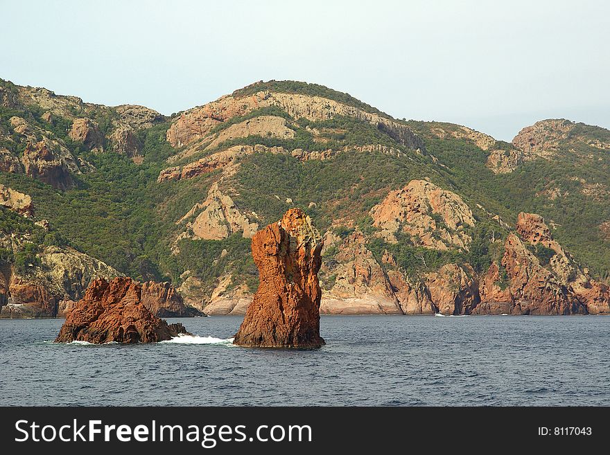 the natural reserve of Scandola in Corsica. the natural reserve of Scandola in Corsica