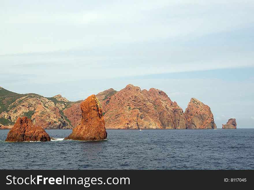 the natural reserve of Scandola in Corsica. the natural reserve of Scandola in Corsica