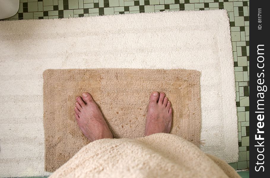 Overhead View of a Man s Feet