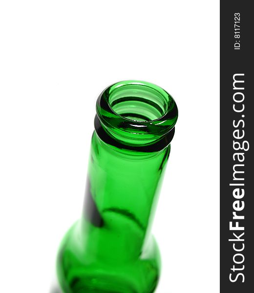 Detail of green beer bottle