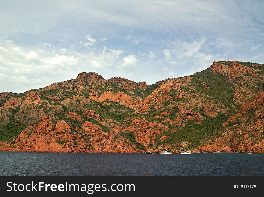 the natural reserve of Scandola in Corsica. the natural reserve of Scandola in Corsica