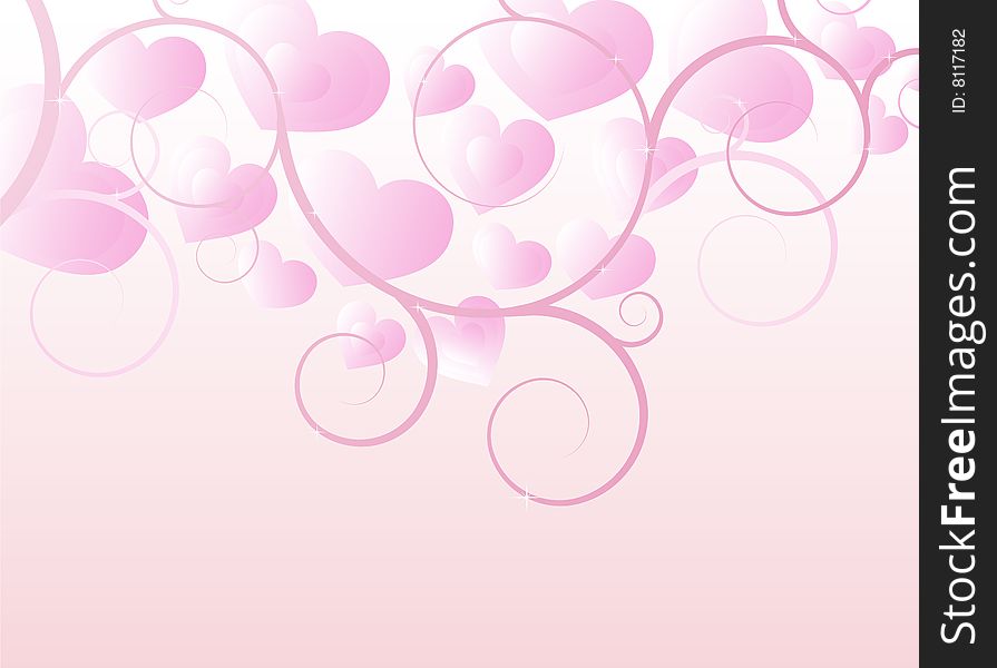 Pink ornate heart design vector.