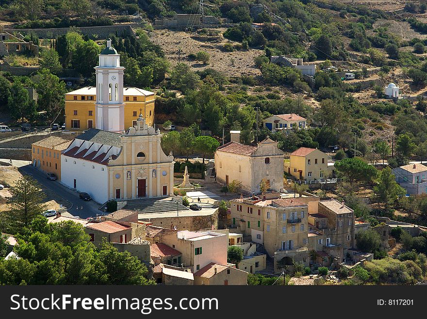 Corsican village landscape in Balagne. Corsican village landscape in Balagne