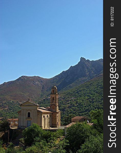 Corsican village landscape in Balagne. Corsican village landscape in Balagne