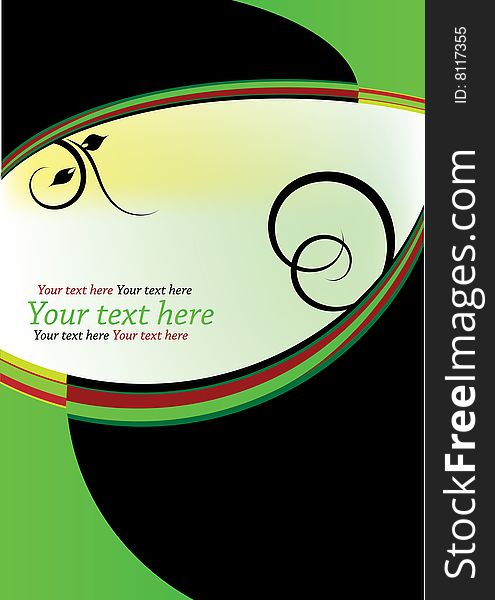 Green,black and red decorative design with space for text. Green,black and red decorative design with space for text