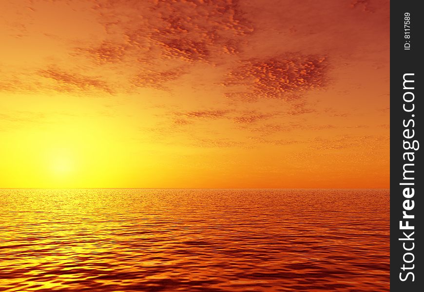 Beautiful sunset over the sea. Beautiful sunset over the sea