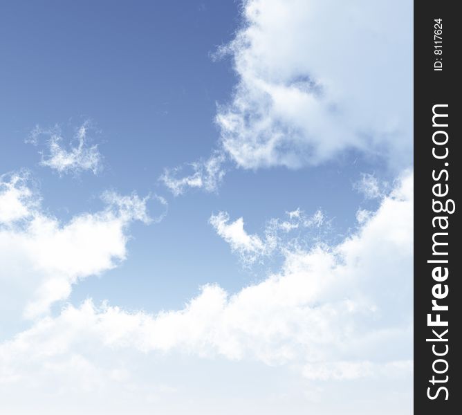 Beautiful summer cloudscape. 3d image. Beautiful summer cloudscape. 3d image