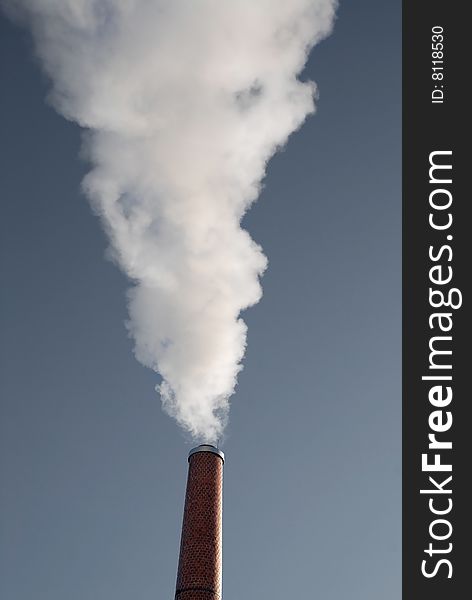 Pollution smoke from industrial factory chimney. Pollution smoke from industrial factory chimney