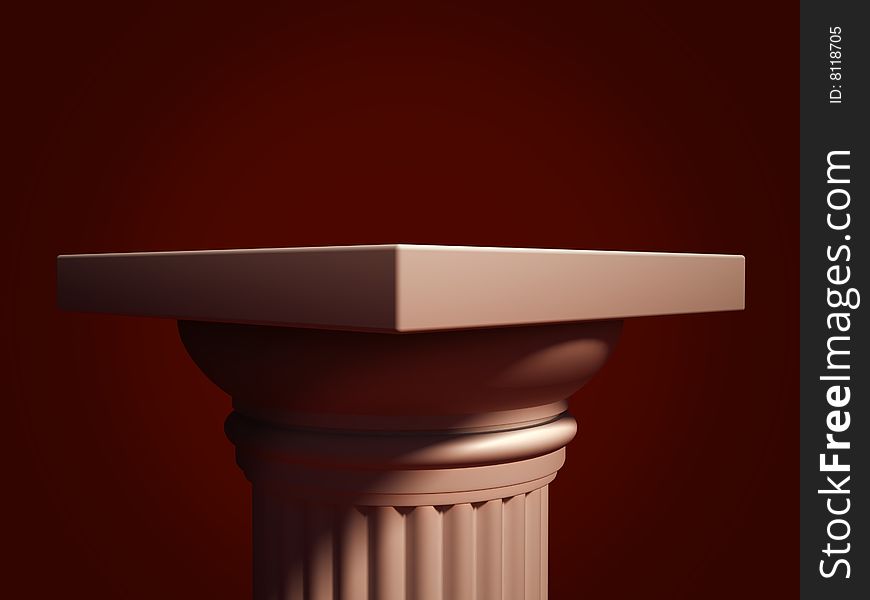 Old column on red background