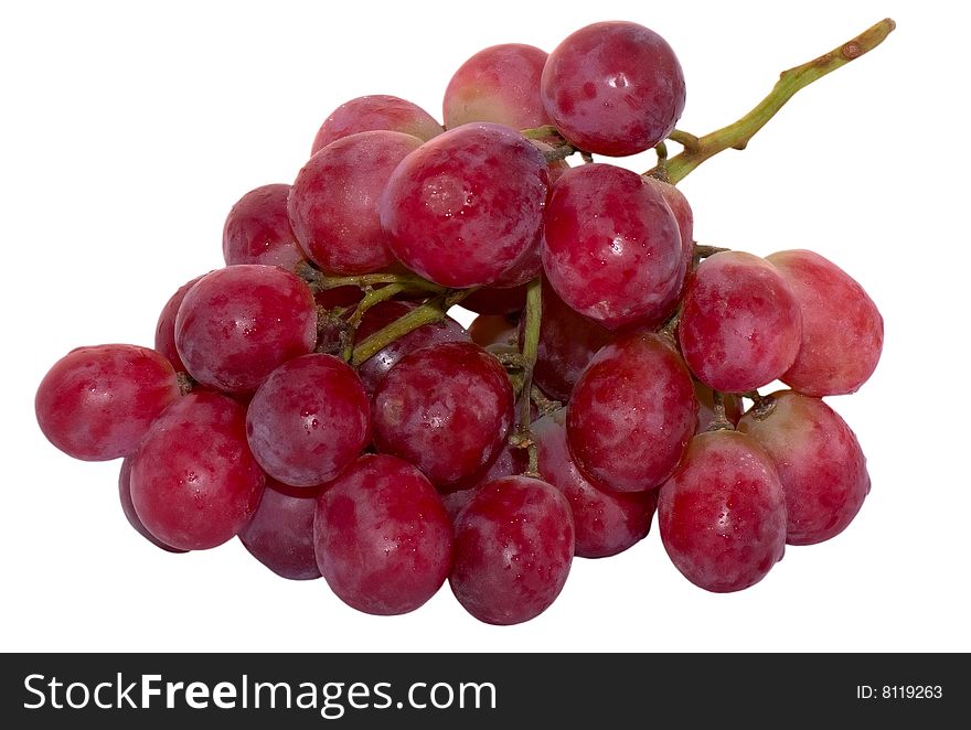 Purple grape on white background