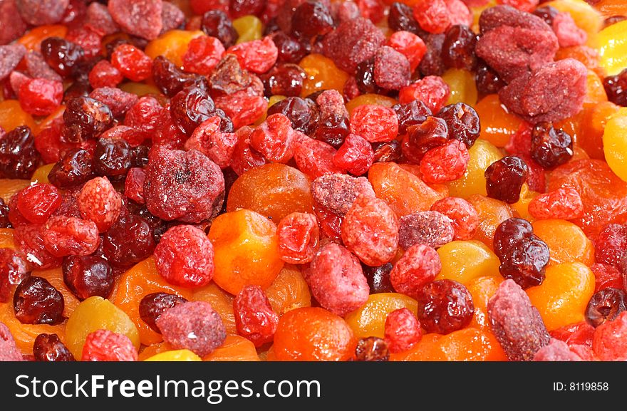 Close up of the dried fruits. Close up of the dried fruits