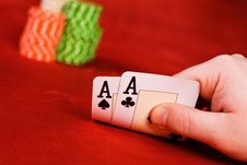 Hand Keeping Two Cards Royalty Free Stock Images Hand Keeping Two Cards Royalty Free Stock Images