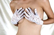Breasts Covered With Hands In Sexy Gloves Stock Images Breasts Covered With Hands In Sexy Gloves Stock Images