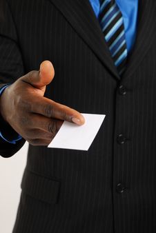 Business Man With Business Card Stock Images