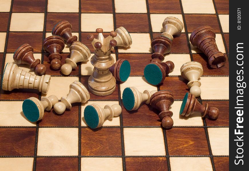 Chess battle, chess king winning