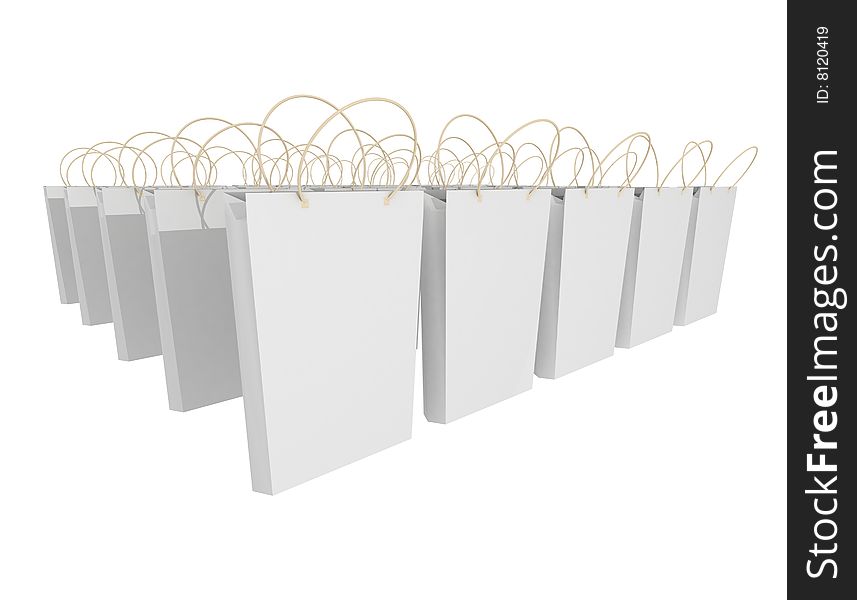 Paper packages isolated on a white background