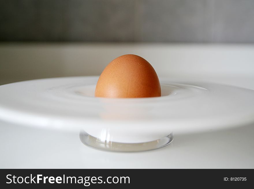 The egg in a withe dish