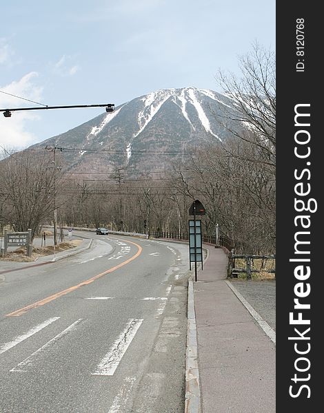 The Mountain road. Spring landscape. The Nature to Japan. The Mountain road. Spring landscape. The Nature to Japan.